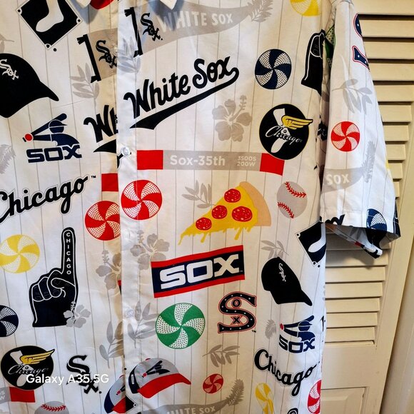 Chicago White Sox Beggars Pizza Themed Button-Up Shirt XL Classic Summer - Picture 2 of 5